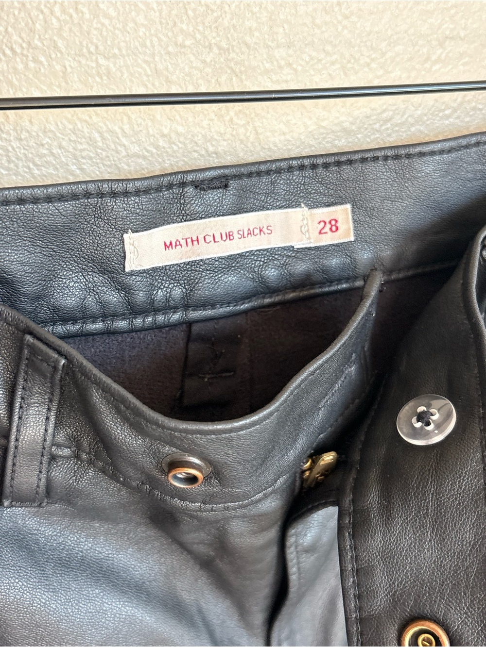 Levi’s Made & Crafted Math Club Slacks Black Faux Leather Slacks Pants 28 - Picture 10 of 16